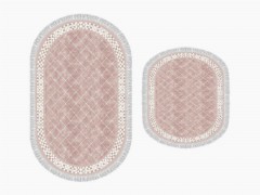 Other Accessories - Ensemble de 2 tapis de bain ovales à franges Dama Powder 100260285 - Turkey