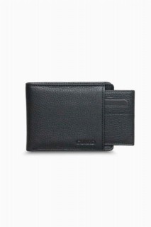 Wallet - Portefeuille pour homme en cuir véritable noir avec fente pour carte cachée 100345359 - Turkey
