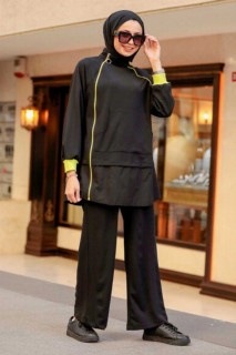 Outwear - Schwarzes Hijab-Anzugkleid 100338998 - Turkey