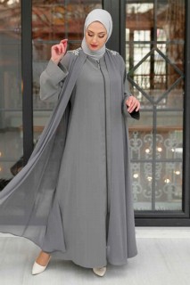 Grey Hijab Turkish Abaya 100339641