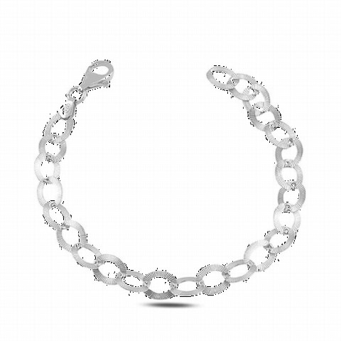 jewelry - سوار فضي سلسلة بتصميم خاص مطلي بالروديوم 100346942 - Turkey