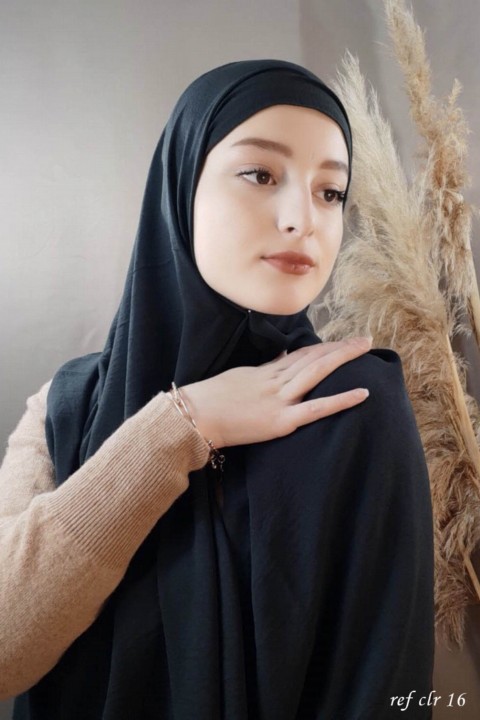 Woman Bonnet & Hijab - حجاب جاز بريميوم كحل - Turkey