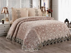 Blanket - Hitit Double Blanket Set Cappucino 100259091 - Turkey