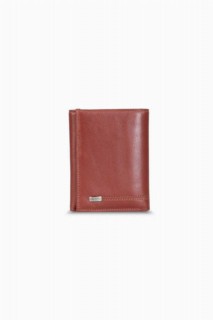 Wallet - Taba Vertical Leather Men's Wallet 100345785 - Turkey