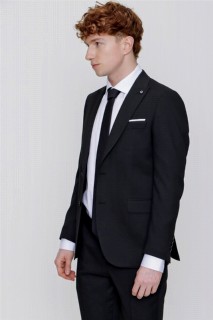 Men's Black Santos Jacquard Slim Fit Slim Fit 6 Drop Suit 100350702