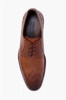 Men's Brown Casual Lace-Up Pieced Leather Shoes 100350601