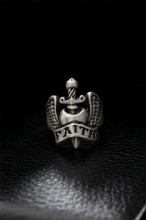 Silver Rings 925 - Adjustable Faith Model Men's Ring 100319622 - Turkey