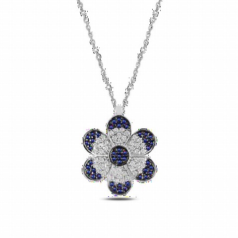 Necklaces - Flower Model Women Silver Necklace 100347632 - Turkey