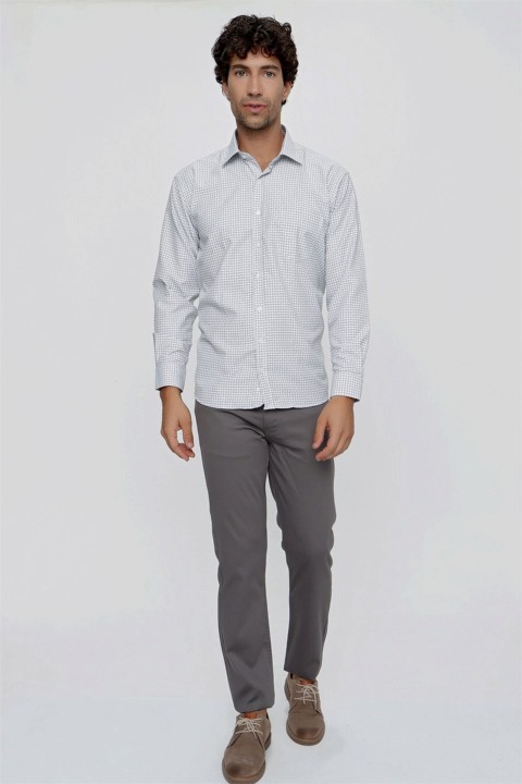 Men's Gray Fuji Cotton 5 Pocket Dynamic Fit Trousers 100350972