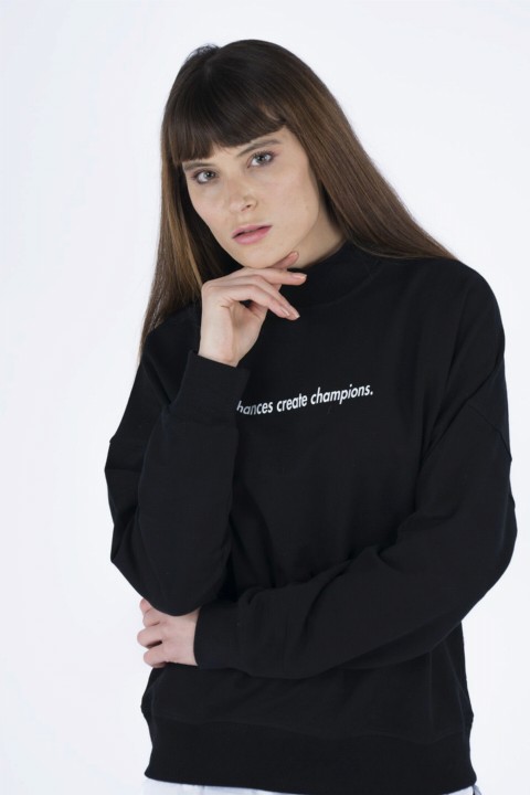 Sweatshirt - Sweat Garni en bas tricoté pour femme 100326313 - Turkey