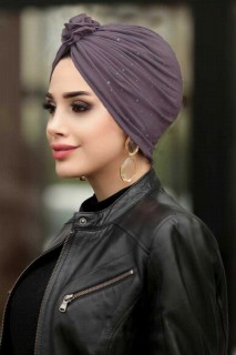 Other Shawls - Foncé Dusty Rose Hijab Cap Châle 100336428 - Turkey
