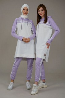 Lingerie & Pajamas - Ensemble de survêtement détaillé avec passepoil pour femme 100325944 - Turkey