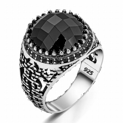 Micro Stone Motif Sterling Silver Ring 100350248