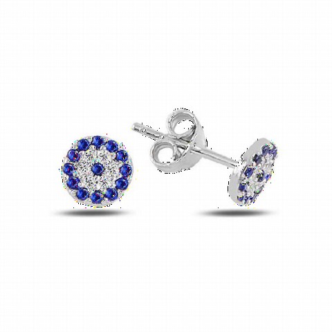 Jewelry & Watches - Evil Eye Bead Motif Silver Earrings 100347111 - Turkey