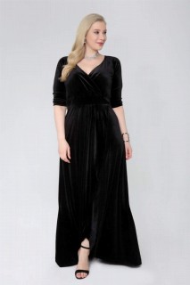 Plus Size Velvet Long Evening Dress 100276665
