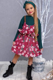 Outwear - Costume de robe séchée triple rose à volants à motifs floraux pour fille 100327136 - Turkey