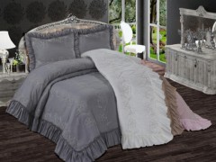 Bed Covers - Ensemble de couvre-lit matelassé 3 pièces Dowry Angel Marron 100344832 - Turkey