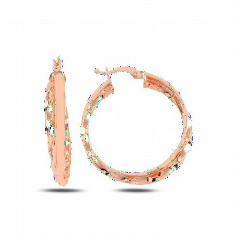 Earrings - نموذج ملتوي خاتم أقراط فضة روز 100346632 - Turkey