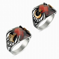 Silver Rings 925 - Zircon Stone Sides Homeland and Turkish Inscription Silver Ring 100348134 - Turkey