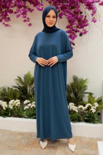Daily Dress - عباية تركية باللون الأزرق النيلي 100340604 - Turkey
