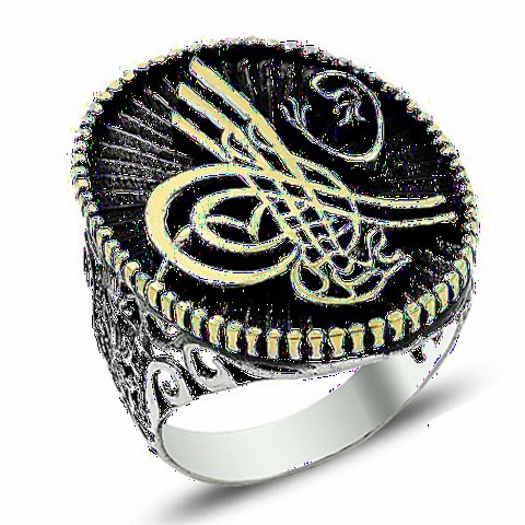 Silver Rings 925 - Ottoman Tugra 925 Sterling Silver Men's Ring 100348486 - Turkey