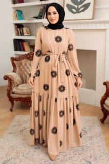 Woman Clothing - Mink Hijab Dress 100341518 - Turkey