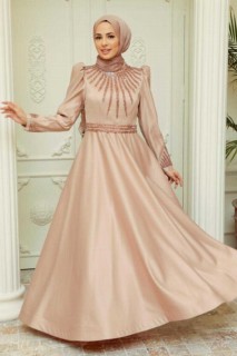 Mink Hijab Evening Dress 100341569