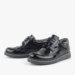 Rakerplus Hidra Patent Leather Lace up Classic Boys School Shoes 100278531