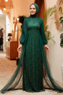 Evening & Party Dresses - فستان سهرة حجاب أخضر 100339814 - Turkey