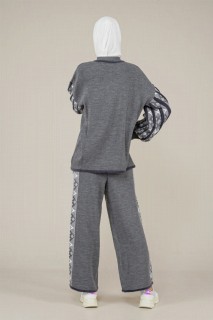 Women's Balloon Sleeve Patterned Knitwear Suit 100352586