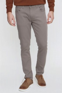 pants - Men's Beige Trojan Cotton Slim Fit Casual Cut 5 Pocket Trousers 100350678 - Turkey