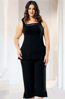 Women's Large Size Lace Detailed Pajamas Set 100325456