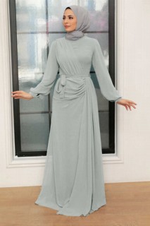 Evening & Party Dresses - Stone Hijab Evening Dress 100340898 - Turkey