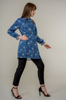 Women's Pleated Patterned Tunic 100326031