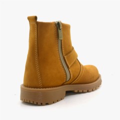 Zippered Genuine Leather Yellow Boots Unisex for Children Chiron 100278660
