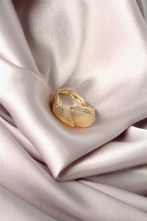 Rings - Drop Design Gold Color Women's Ring 100326480 - Turkey