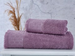 Set Robe - Scar Embroidered 100% Cotton Single Bathrobe Set Powder 100329266 - Turkey
