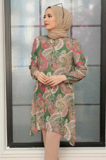 Tunic - Green Hijab Tunic 100340819 - Turkey