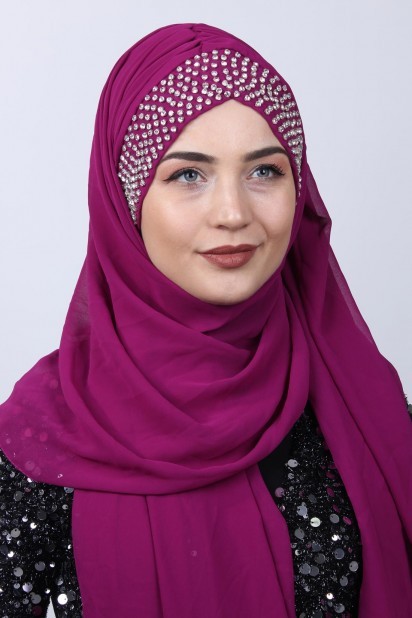 Ready to wear Hijab-Shawl - شال بتصميم حجر بونيه - Turkey