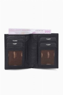 Black Leather Men's Wallet with Hidden Card Holder 100346228