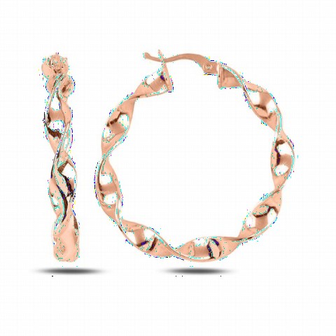 Jewelry & Watches - Twirl Model Ring Women's Sterling Silver Earrings Rose 100346598 - Turkey