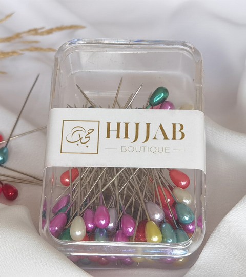 clips-pins - 50 pcs Hijab Needle Pin - Colorful 100298853 - Turkey