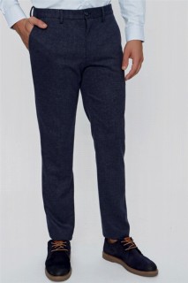 Subwear - Men's Navy Blue Crowbar Slim Fit Slim Fit Trousers 100350954 - Turkey