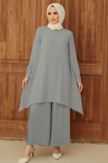 Cloth set - Robe tailleur hijab grise 100340964 - Turkey