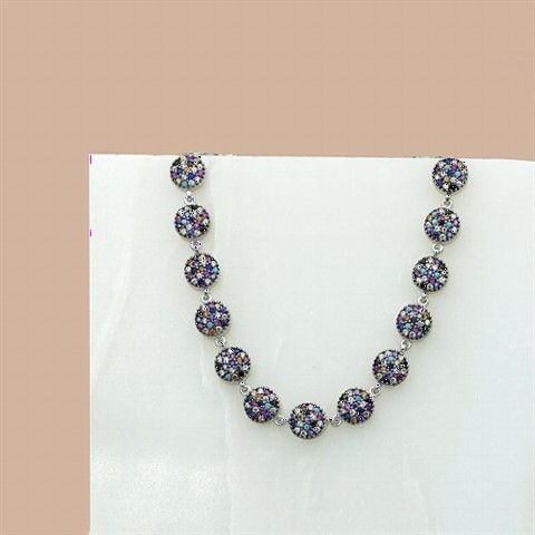 Colorful Stone Women's Silver Bracelet 100347408