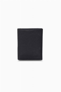 Black Leather Men's Wallet with Hidden Card Holder 100346228