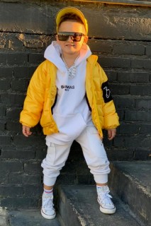 Boy Clothing - Boy's Beret Bubbe Yellow Shiny Gonflable Coat 100327118 - Turkey