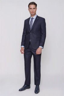 Men's Navy Blue Basic Straight Dynamic Fit Comfortable Cut 6 Drop Suit 100350799
