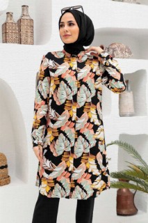 Woman Clothing - Black Hijab Tunic 100340275 - Turkey