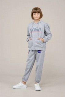 Woman Clothing - Young Girl's Text Printed Tracksuit Set 100352562 - Turkey